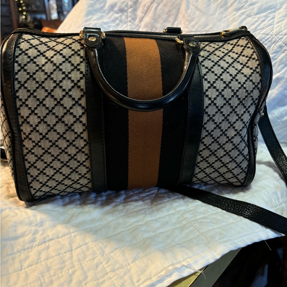 Gucci Diamonte web stripe Boston bag